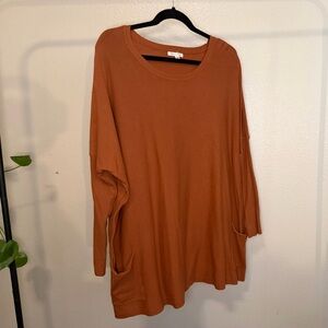 Tea n Rose Terracotta Long Sleeve Tunic